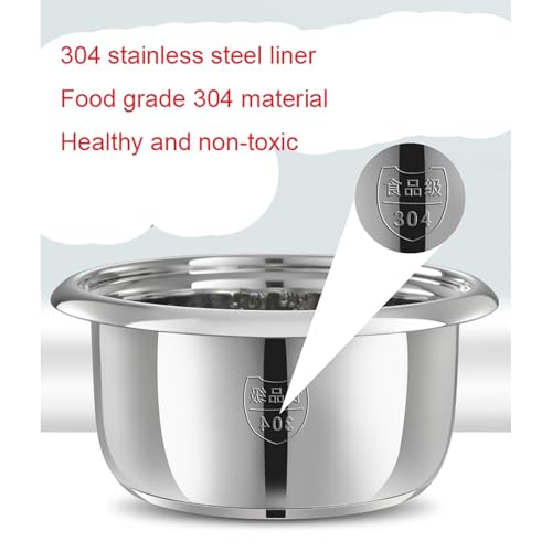 Cuociriso elettrico con funzione vapore, pentola interna in acciaio inox 304, funzione di mantenimento del calore, include accessori per una preparazione versatile dei pasti