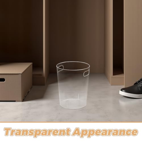 Image of Alipis Garbage Can Garbage Bin Plastic Trash Can Rubbish Bin Small Trash Can Office Trash Decorative Waste Basket Round Waste Basket Clear Creative Bucket