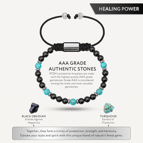 Pulsera para hombre RTZN de turquesa ajustable miniatura 4