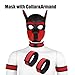 QUYUWOWO Neoprene Dog Full Face Puppy Mask Removable Pup Hood Halloween Mask (Red, Mask)
