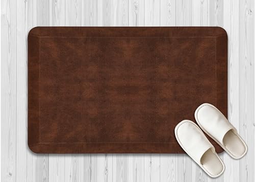 Byinone Anti Fatigue Floor Mat- 3 Size(20x32 & 20x39 & 24x70),2 Colours - Standing Desk Mat-Kitchen Floor Mat-Stain Resistant Home Non-Slip Bottom, Extra Soft (Brown, 20" x 32")