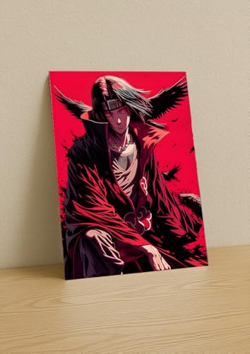 Image of NIJUKA Anime Printed Metal sheet Poster For Home And Room Decoration | For Anime Art Fans Boys And Girls (Akatsuki member Itachi genjutsu user)