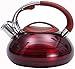 QHYTL Cafetières Sifflement Thé Bouilloire Induction Rétro Acier Acier Sifflet Bouilloire 3Ltr Soft Touch Poignée Facile À Prendre