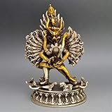 Uongfi Buddha Collectible Decorated Old Handwork Tibet Silver Carved Yamantaka Buddha Statue