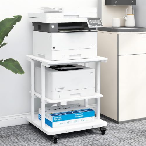 Image of PUNCIA 3-Tier Movable Laser Printer Cart with Storage