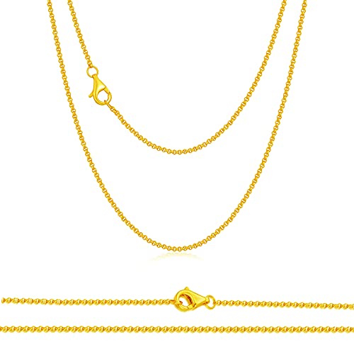 MRENITE 18K Gold Round Rolo Chain