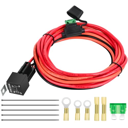 Nilight Electric Fuel Pump Relay Kit Wiring Harness 40 AMP Relay Heavy Duty 10 Gauge Cables w/30 AMP Blade Fuse 12V System for Trucks Cars RVs Marine Boats Trailers by Nilight - Used condition - US$17.78