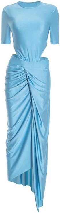 Womens Sexy Club Outfit Hollow Out Slit Dress 2 Piece Skirt Set Birthday Party Going Out Outfits for Women - Image 9