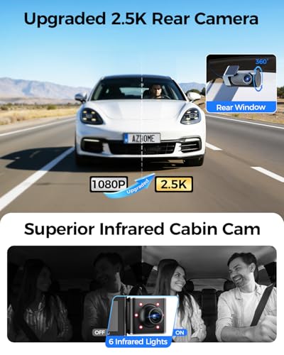 Image of Dash Camera Mirror Mount Holder Kit, Dash Cam Mount for AZDOME M01 Pro, M01 Max, GS63H, GS63H Pro, GS63Pro Car Camera