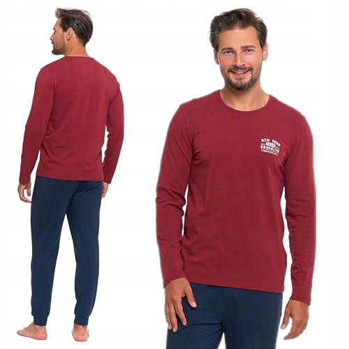 Neti Herren Schlafanzug lang Pyjama Nachtanzug100% Baumwolle M-3XL...