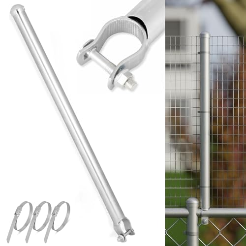 Wenses 1-3/8 Chain Link Fence Height Extender (9-Pack) 25 Galvanized Fence Extension Height Kit for Dogs Includes Steel Ties