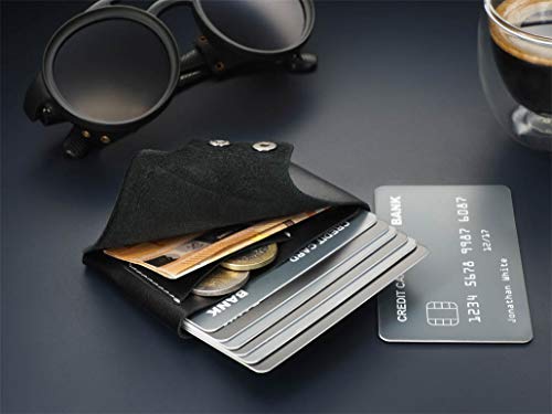 PULARYS Mini Wallet HOBBY - Credit Card Case - Italian Leather - Space for up to 8 Cards - Pockets for Coins and Bills - Modern Design For Men and Women - Fashionable Colors4