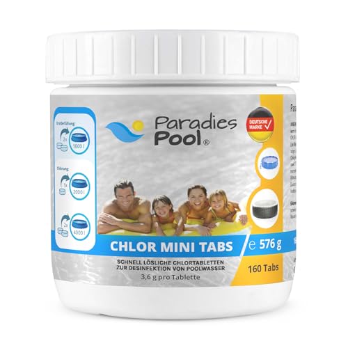 Dosierschwimmer klein 12,5 cm + 2X 576 g Mini Chlortabletten 3,6 g, schnell löslich, MiniPool, Splashpool