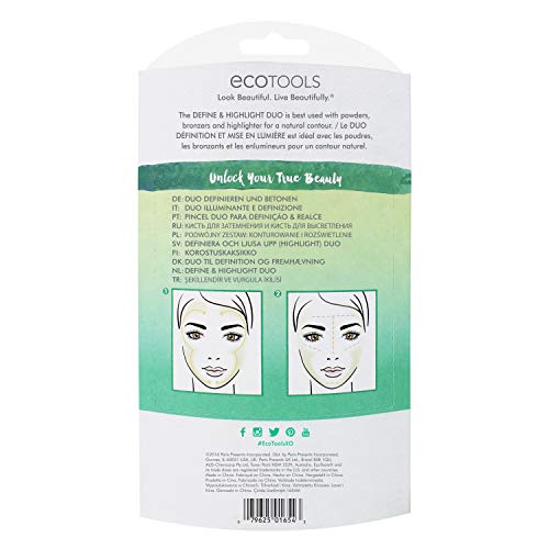 image for EcoTools Define & Highlight Duo, Makeup Brush Set for Powder, Bronzer,