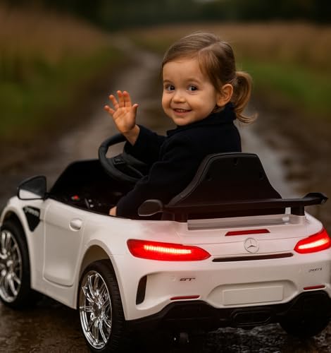 Image of Kawaii Kids AMR GT Battery Operated Sports Car for Kids with Music & Light for 1 to 5 Years Kids - White