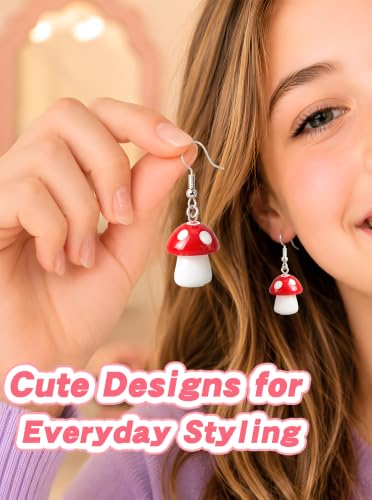 LUYI 36 Pairs Cute Earrings for Women, Aesthetic Resin Dangle Jewelry Gift - image 6