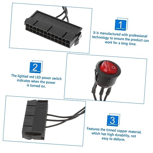 Cable adaptador de encendido para PC de 3 piezas y componentes de placa base 7