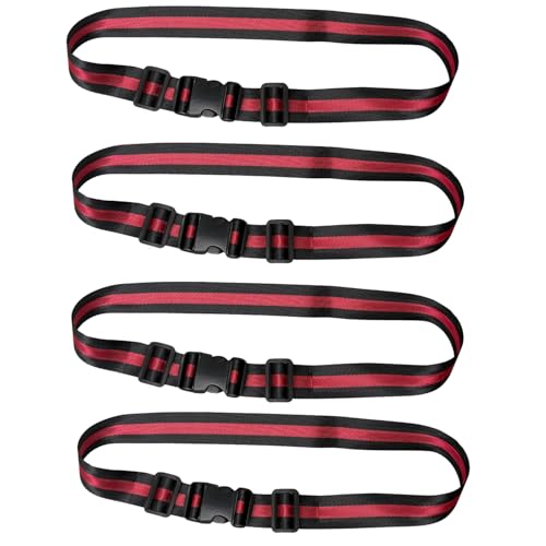Image of MAGARROW 65 inch 1.5 inch Utility Straps with Buckle Adjustable, 4-Pack (RED /Black (4-PCS))