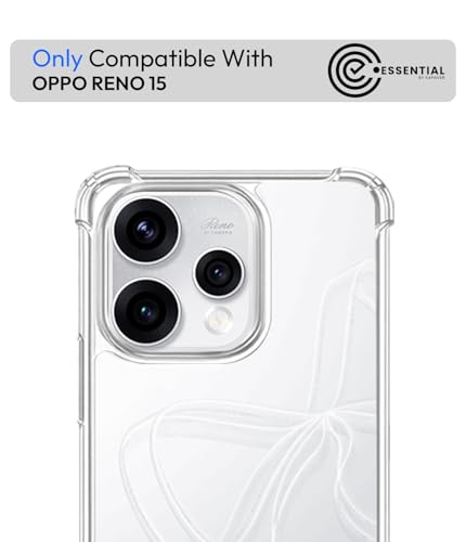 Image of KAPAVER Essential Back Cover Case Compatible with Oppo Reno 15 (PC+TPU) (Oppo Reno 15 - Clear)