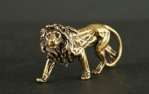 Estatua de León Feng Shui de Latón para Decoración miniatura 3