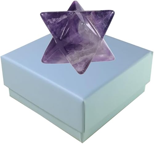 Miniatura 5 de GoldHarvet - Generador de energía de meditación sagrada de Merkaba con cristal de Merkaba 3D, cristal de Merkaba real, amatista real, estrella de