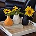 Iconic Scandi Baby Vases, Set of 3, Fluted, Color Soaked Yellow, White and Black, 4 Diameter x 4.75 Inches Tall, Modern Home Design