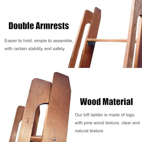 Escalera de madera de 5 peldaños resistente para camas de ático 4