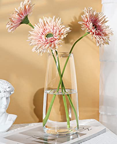 Simeitol Flower Vase for Modern Farmhouse Decor, Glass Vase for Wedding, Tall Vase for Living Room, Bedroom Decor, Table Decor, Fall Decor, Halloween, Thanksgiving Day, Christmas (8.7 Inches) Clear