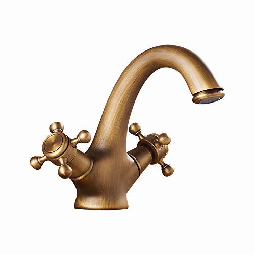 Robinet de lavabo en cuivre complet à double commande fluide