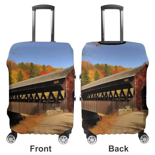 Albany Covered Bridge Printed Luggage Cover Protector, Fits 18-32 Inch Luggage3