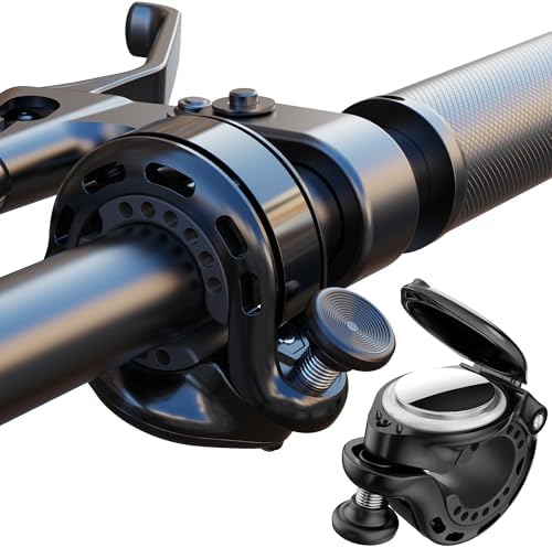 Bicycle Bell for AirTag, for AirTag Hidden in The Bell, Waterproof, incl. Screws & Tools, for Bike MTB Mountain Bike, Fits 22-31.8 mm Handlebars