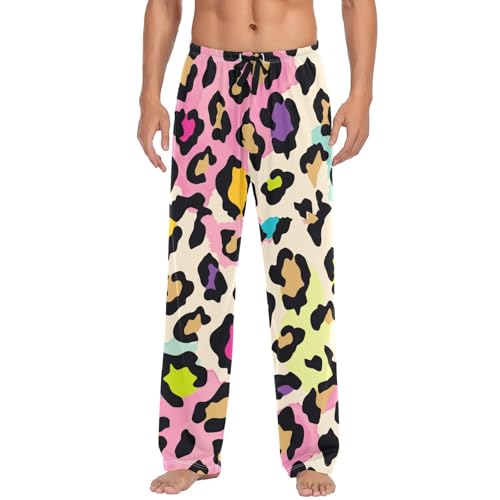 Colorful Leopard Mens Pajama Pants Mens Pj Pants Comfy Cotton Pj Long Pant for Men with Pockets Size S-XXL2