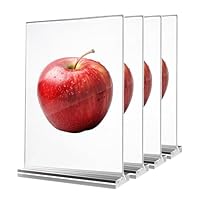 Ausune Acryl-Schilderhalter, A5, transparent, doppelseitig, für Hochzeitsempfang, Menü, Party-Dekoration, Bilderrahmen, Restaurant, Büro, Ausstellung, Geschäft, 4 Stück