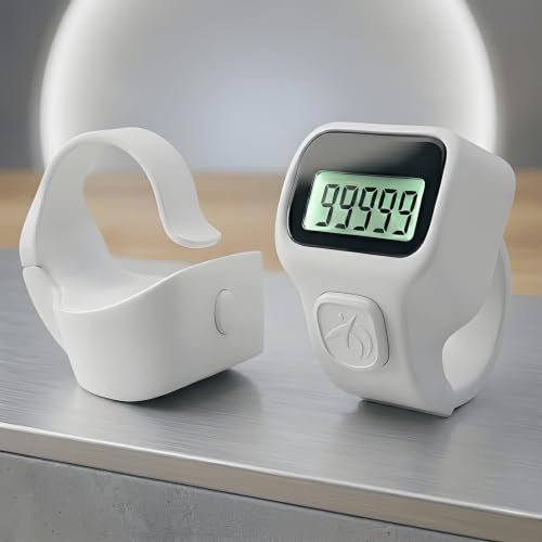 Image of Digital Finger Ring Counter, LCD Display, LED Back Light in Display, up to 99999 (Pack of 1- Any Random Colour Will Be Sent As Per Availability) (White)