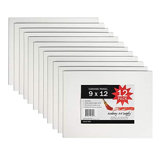 Academy Art Supply Canvases Panels 9 x 12 inch - 100% Cotton Artist Blank Canvas Board for Painting, Pre-gessoed, Primed, Acid-Free Blank Canvas, Perfect for Acrylic and Oil Painting, Pack of 12