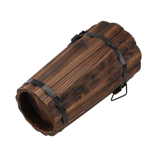 Generic 1Pcs Vintage Wooden Planter Rain Barrel Planter Whiskey Barrel Bonsai Box Rustic Patio Succulent Plant Pot Outdoor Garden Planter, Light Brown, Bkrh43Q2458R8O8X16V99, 27X17Cm #TOP5