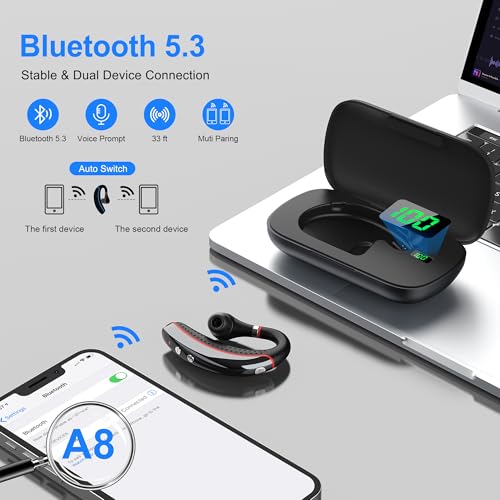 Oreillette Bluetooth 72h d'autonomie avec micro intégré - 5