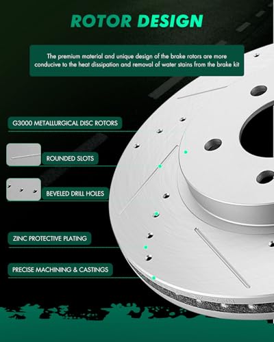 Image of SCITOO Front 11.92 inch Brake Pads and Rotors Kits Fit For Ford For Escape 2005 2006 2007 2008 2009 2010 2011 2012,For Mazda Tribute 2005-2006 2008-2011,For Mercury Mariner 2005-2011