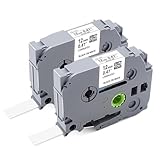 Tze-2312PK Work with Brother P Touch Refill Tape PTH100 H110 D210 Label Maker Tape 12mm 0.47 Laminated White TZe-231 TZ-231 Compatible for Brother Cube H103w 1180 1280 1890 2040,Black on White 26.2ft