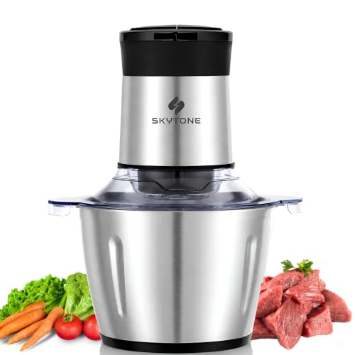SKYTONE Electric Chopper, Meat Chopper With Stainless Steel Bowl ...