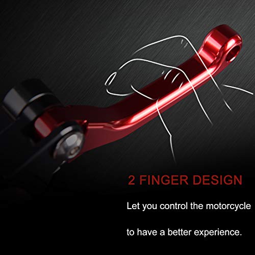 Pivot Dirtbike Motorcycle Brake Clutch Levers for Honda CRF150F/230F 2003-2017 CRF250F 2019-2020 Red