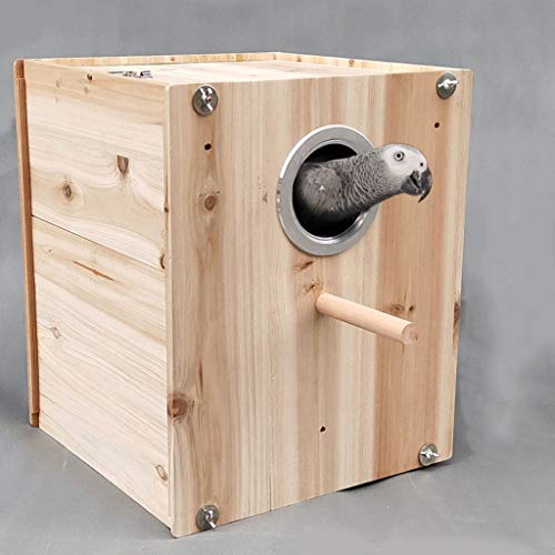 Birdhouses Wooden Pet Bird Breeding Box Parrot Bird Nest For Outdoor Hanging Garden Terrace Decoration Used For Pigeon (Color : Wood Color, Size : 191927Cm) #TOP1