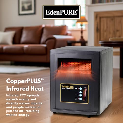 Image of EdenPURE CopperPLUS Infrared Heaters for Indoor Use Portable 1000 Sq Ft