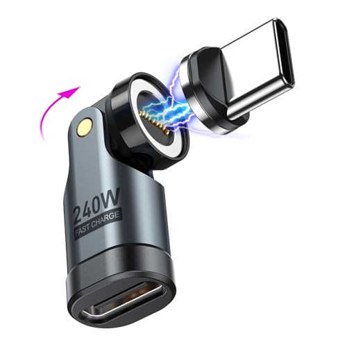 VAFOTON 240W対応 9Pin マグネット USB-C 変換アダプタ 540°回転 Type-C 変換アダプタ 5A超急速充電 データ転送可 Book/Pro/phone/Android等対応 磁石 磁気 防塵 着脱式 (ブラック, 単品) VAFOTON 240W対応 9Pin マグネット USB-C 変換アダプタ 540°回転 Type-C 変換アダプタ 5A超急速充電 データ転送可 Book/Pro/phone/Android等対応 磁石 磁気 防塵 着脱式 (ブラック, 単品)