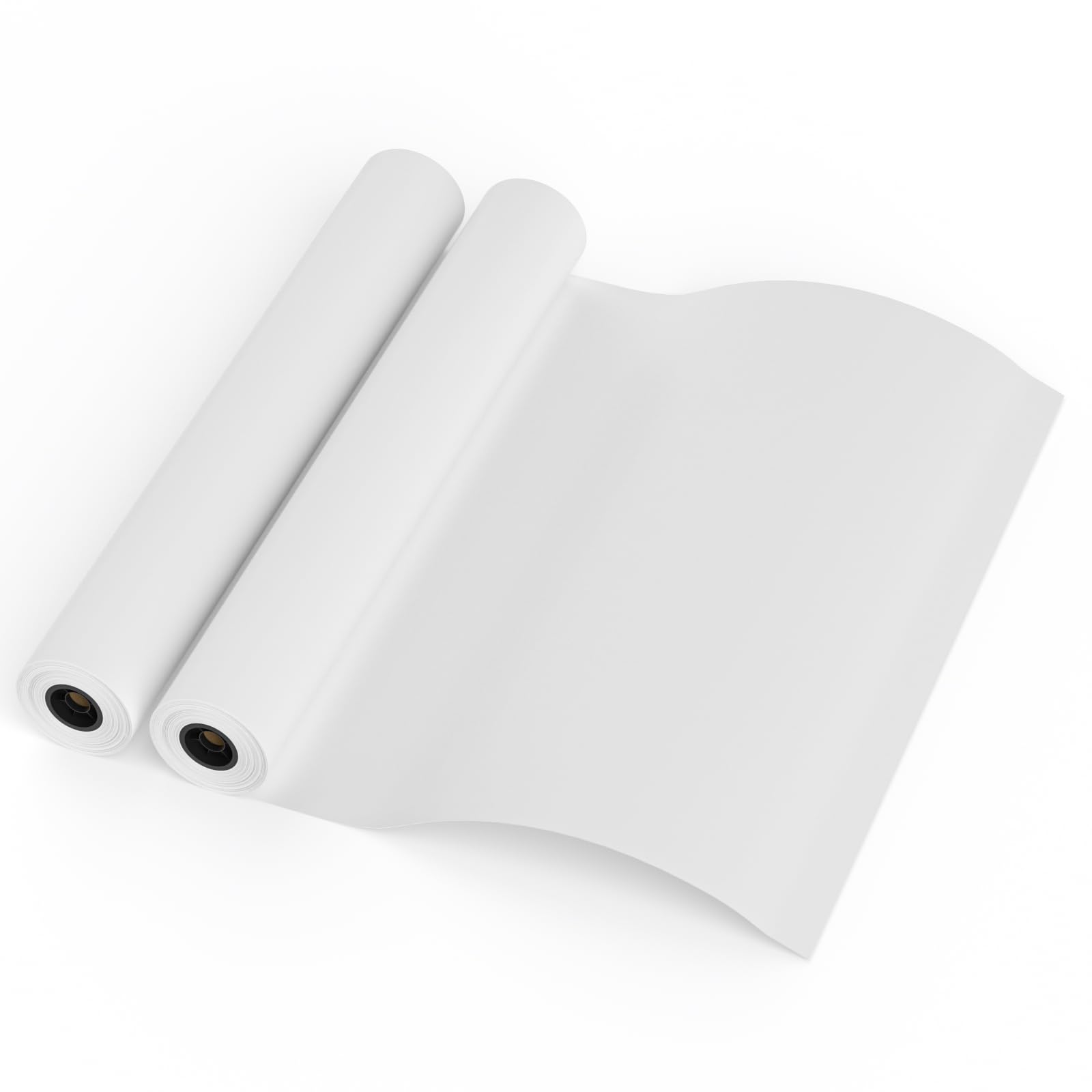 2 Rolle Plotterpapier Rolle, 80g/Rolle 610mm x 50M, 2 Zoll Kern, weißes Hochwertiges Papierrolle, Inkjet Plotter gestrichenes Universalpapier, für CAD-Ausdrucke/Baupläne/Zeichnungen Poster