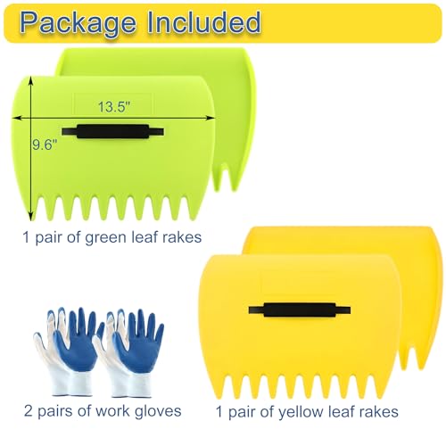 Set de 2 Sets de rastrillos para hojas con guantes miniatura 3