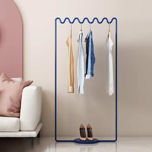 GNYVZXPLQ Rotary Umbrella Drying Rack, Metal Clothing Rack Freestanding Coat Rack Round Base Wavy Multicolor Multiple Sizes(Blue,23.62"x66.14"(60x168cm))