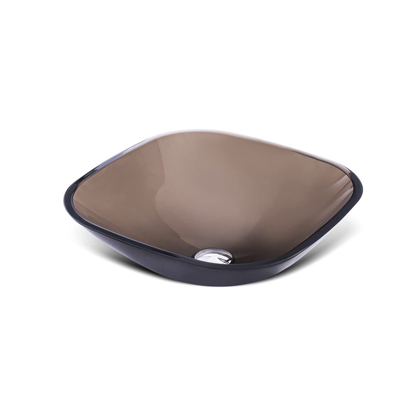 Fregadero De Vidrio De Lavado De Vidrio De Baño, Lavabo De Vidrio Conjunto De Lavabo De Baño, sobre Fondo De Contador,Brown d 3 pcs Set