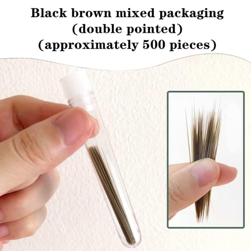Image of 500 PCS Cat Whiskers Simulated Animal Whiskers Craft Animal Whiskers Stuffed Animal Whiskers for Crafts Needle Felting,DIY Accessories(Black and Brown)