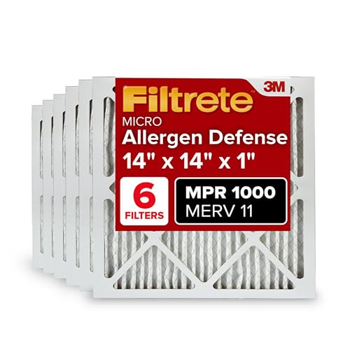 Image of Filtrete 14x14x1 AC Furnace Air Filter, MERV 11, MPR 1000, Micro Allergen Defense, 3-Month Pleated 1-Inch Electrostatic Air Cleaning Filter, 6 Pack (Actual Size 13.81x13.81x0.81 in)